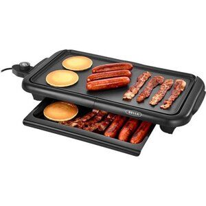 Electric Griddle with Warming Tray - Smokeless Indoor Grill, Nonstick Surface